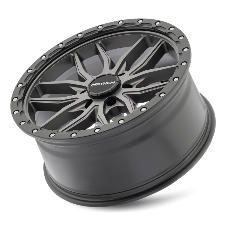 20x9 Mayhem Vector Matte Gunmetal Black Lip Wheel 6x5.5 Bolt Pattern +18mm Offset