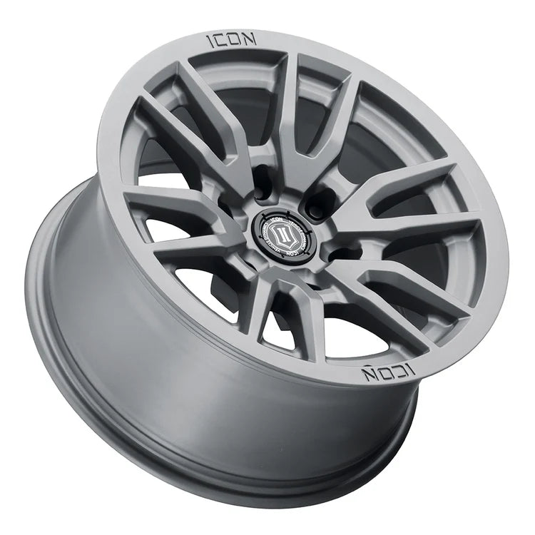 17x8.5 Icon Alloys Vector 6 Titanium Wheel 6x5.5 Bolt Pattern 0mm Offset
