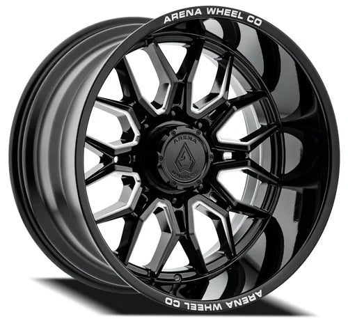 20x10 arena wheel a117 violator gloss black and milled wheel 6x5.5 bolt pattern 18mm offset