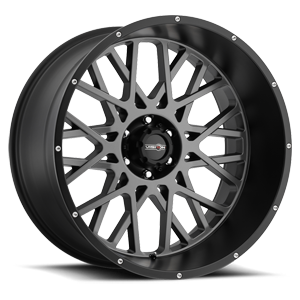 20x10 Vision 412 Rocker Anthracite with Satin Black Lip Wheel 6x5.5 Bolt Pattern -25mm Offset
