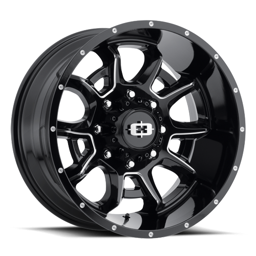 20x9 Vision 415 Bomb Gloss Black Milled Spoke Wheel 6x5.5 Bolt Pattern 12mm Offset