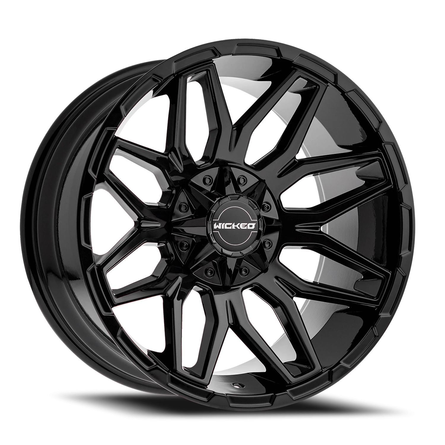 20x9 Wicked Off-Road W825 Gloss Black Wheel 6x5.5 Bolt Pattern 0mm Offset