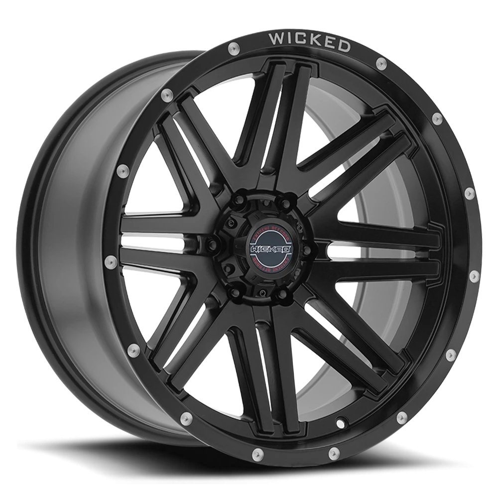 20x9 Wicked Off-Road W901 Satin Black Wheel 6x5.5 Bolt Pattern 0mm Offset