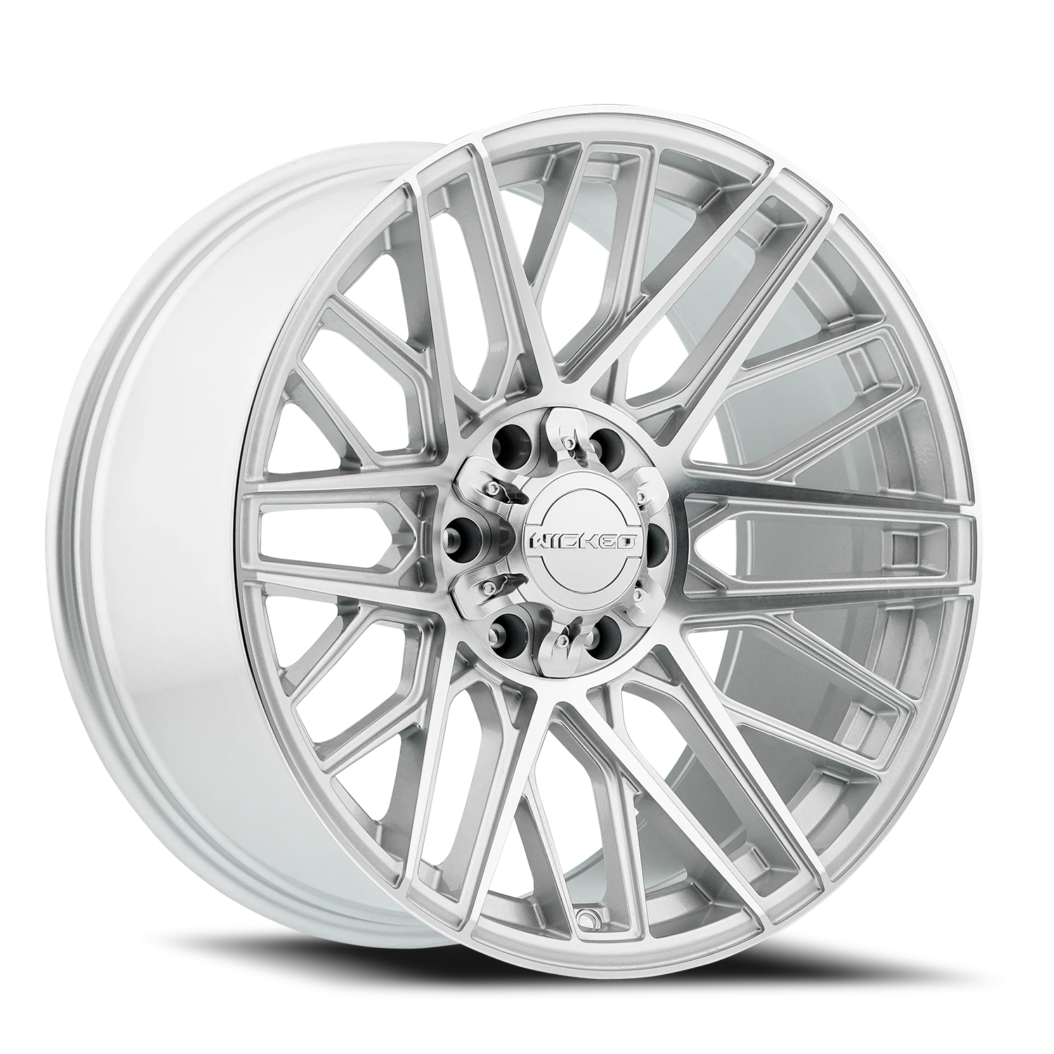 20x10 Wicked Off-Road W945 Silver Machined Wheel 6x5.5 Bolt Pattern -19mm Offset