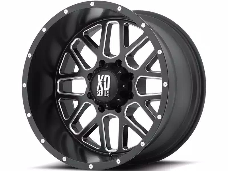 20x9 XD Wheels XD820 Grenade Satin Black Milled W/Grntcc Wheel 6x5.5 Bolt Pattern 0mm Offset