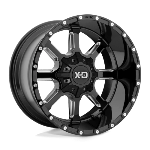 20x9 xd wheels xd838 mammoth gloss black milled wheel 6x5.5 bolt pattern 0mm offset