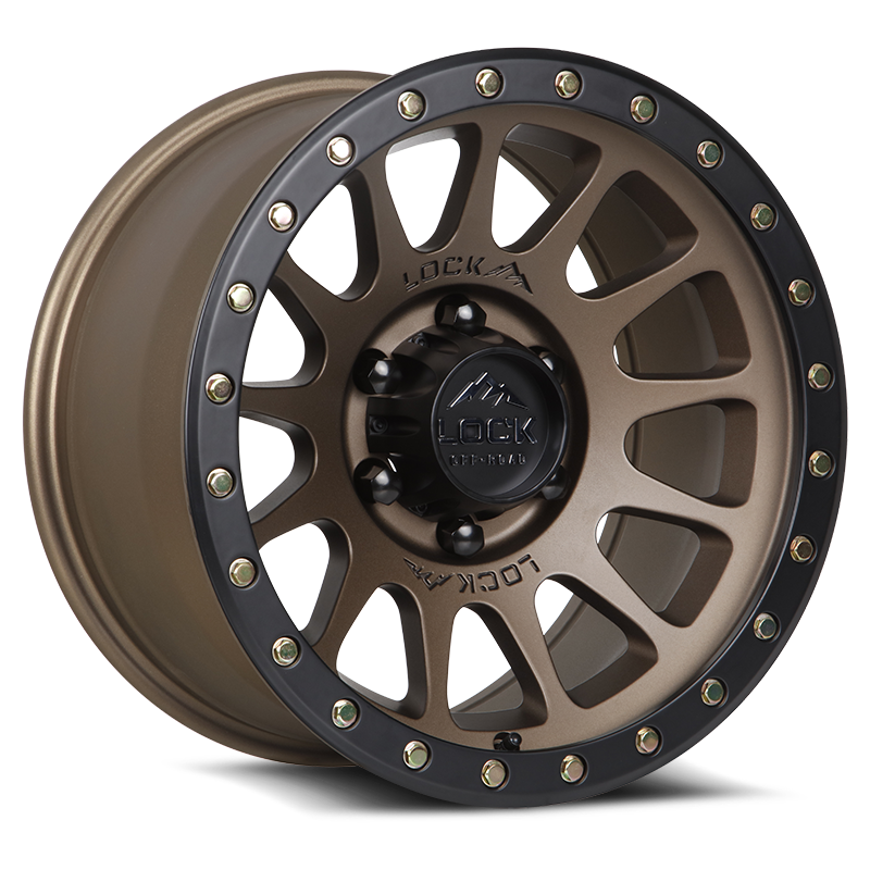 20x10 lock off-road yosemite matte desert bronze w matte black ring wheel 6x5.5 bolt pattern 18mm offset