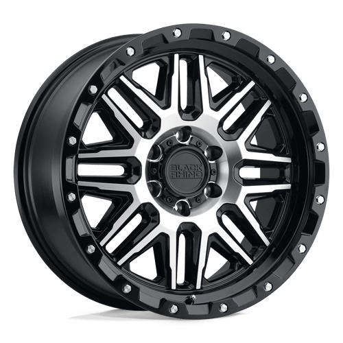 20x9 black rhino hard alloys ala alamo gloss black w mach face wheel 6x5.5 bolt pattern 12mm offset