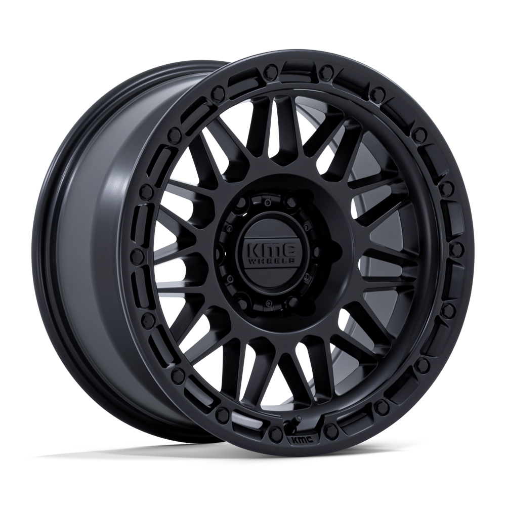 17x8 5 kmc km555 attack matte black wheel 6x5.5 bolt pattern 0mm offset