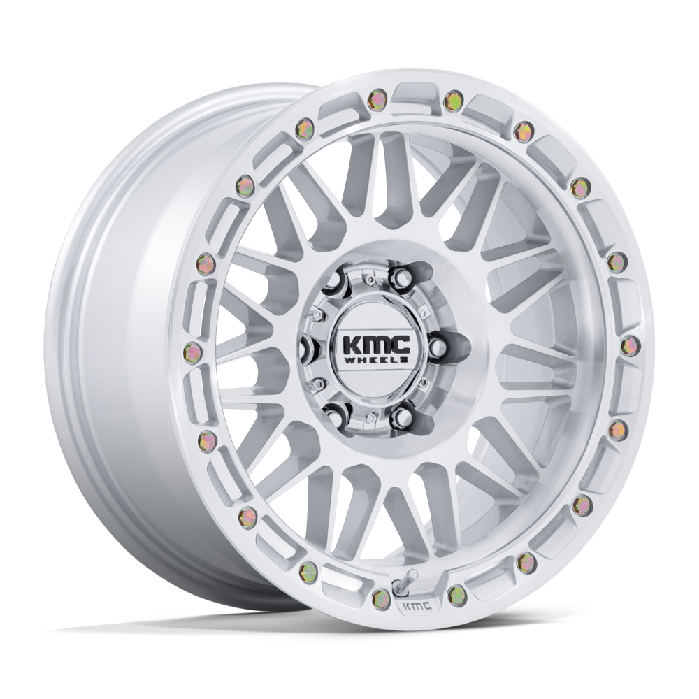 17x8 5 kmc km555 attack gloss silver w machined face wheel 6x5.5 bolt pattern 10mm offset
