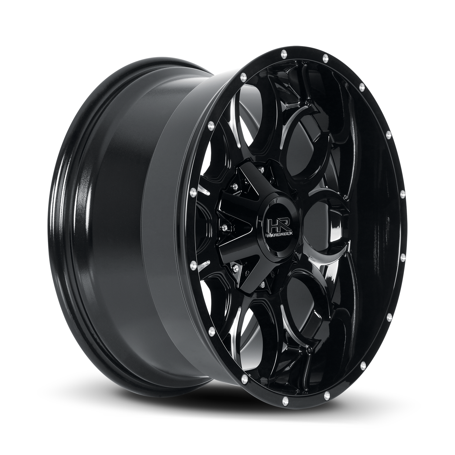 20x10 Hardrock Offroad H713 Horseshoe Gloss Black Milled Wheel 6x5.5 Bolt Pattern -19mm Offset