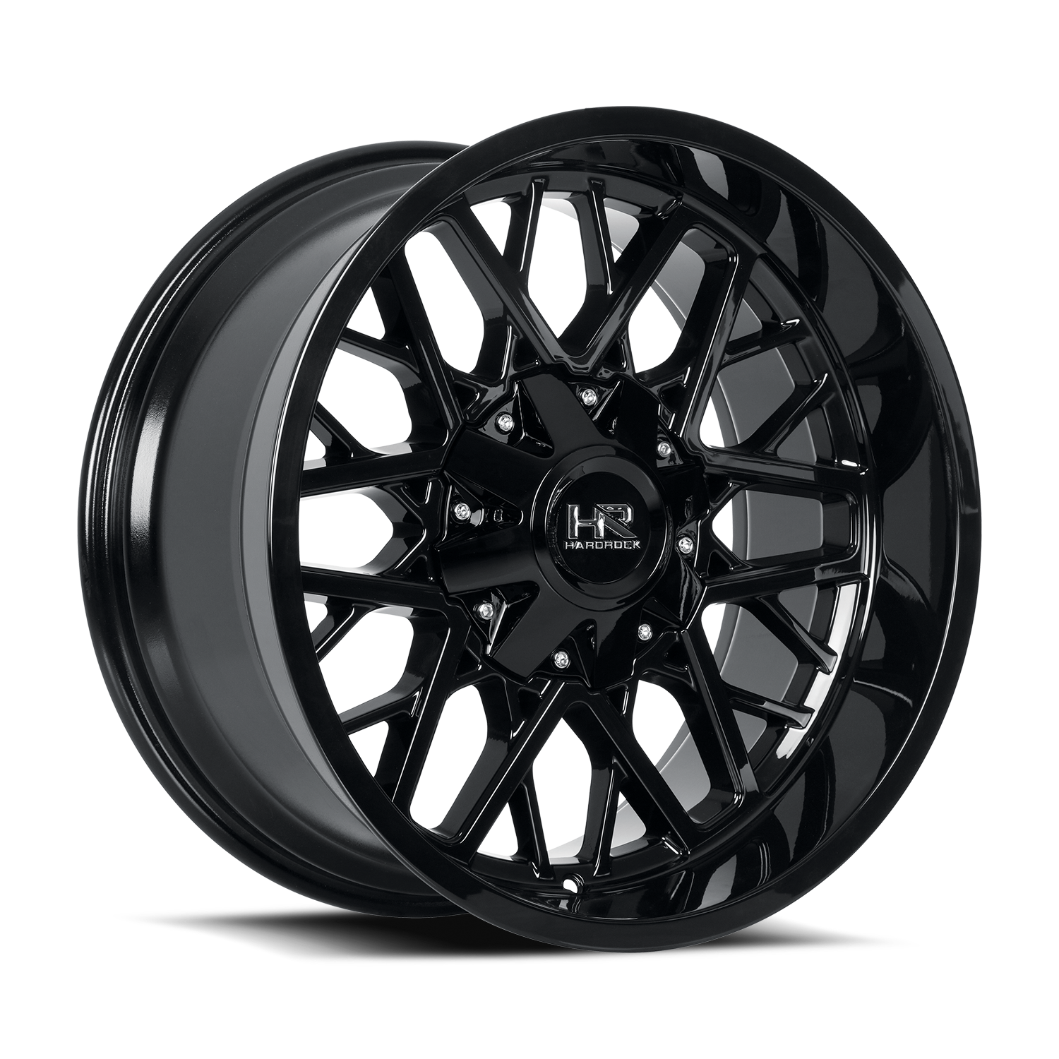 20x12 Hardrock Offroad H714 Bomber Gloss Black Wheel 6x5.5 Bolt Pattern -51mm Offset