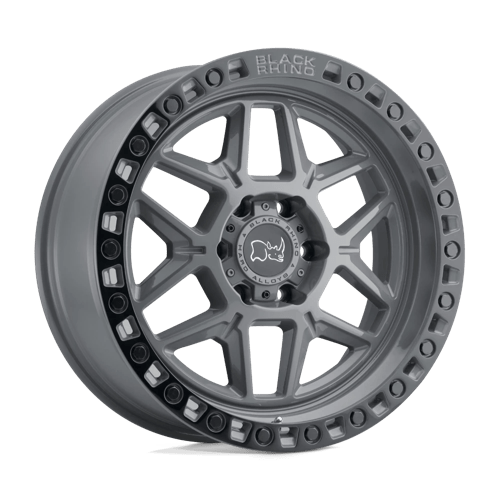 20x9 black rhino hard alloys kls kelso battleship gray w black ring wheel 6x5.5 bolt pattern 0mm offset