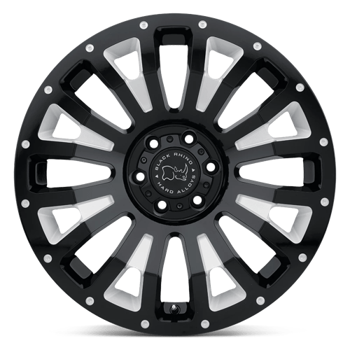 20x12 black rhino hard alloys pnt pinatubo gloss black milled wheel 6x5.5 bolt pattern 44mm offset