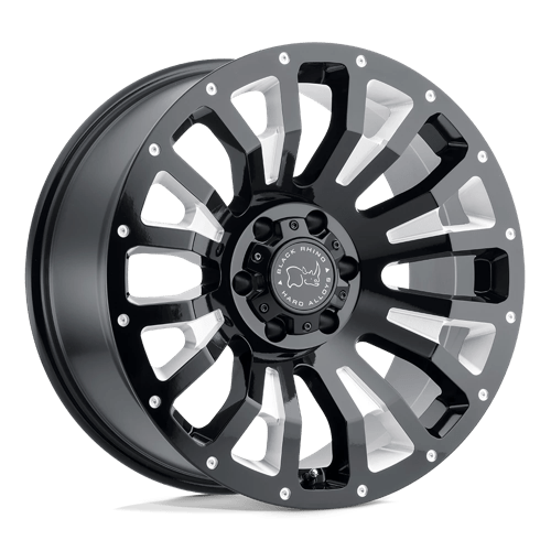 20x12 black rhino hard alloys pnt pinatubo gloss black milled wheel 6x5.5 bolt pattern 44mm offset