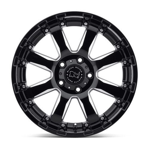 20x11 5 black rhino hard alloys sra sierra gloss black w milled spokes wheel 6x5.5 bolt pattern 44mm offset