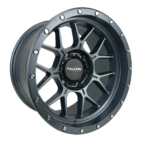 17x9 Falcon Wheels TX Titan Full Matte Gunmetal Wheel 6x5.5 Bolt Pattern -12mm Offset