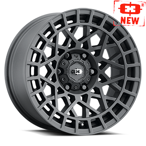 18x8.5 Vision 349 Savage Satin Black Wheel 6x5.5 Bolt Pattern 12mm Offset