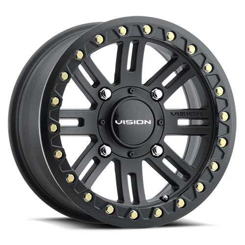 15x8 Vision 350 Ojos Beadlock Satin Black Wheel 6x5.5 Bolt Pattern -28mm Offset