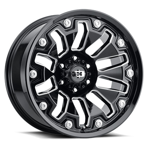 18x9 Vision 362 Armor Gloss Black Milled Spoke Wheel 6x5.5 Bolt Pattern -12mm Offset