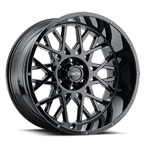 20x10 Vision 412 Rocker Gloss Black Wheel 6x5.5 Bolt Pattern -25mm Offset