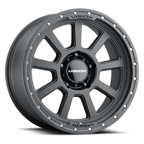 18x9 Vision 350 Ojos Satin Black Wheel 6x5.5 Bolt Pattern -12mm Offset