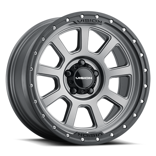 18x9 Vision 350 Ojos Satin Grey Wheel 6x5.5 Bolt Pattern -12mm Offset