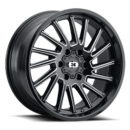 20x12 Vision 306 Rapier Gloss Black Milled Spoke Wheel 6x5.5 Bolt Pattern -51mm Offset