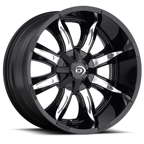 20x10 Vision 423 Manic Gloss Black Machined Face Wheel 6x5.5 Bolt Pattern -25mm Offset