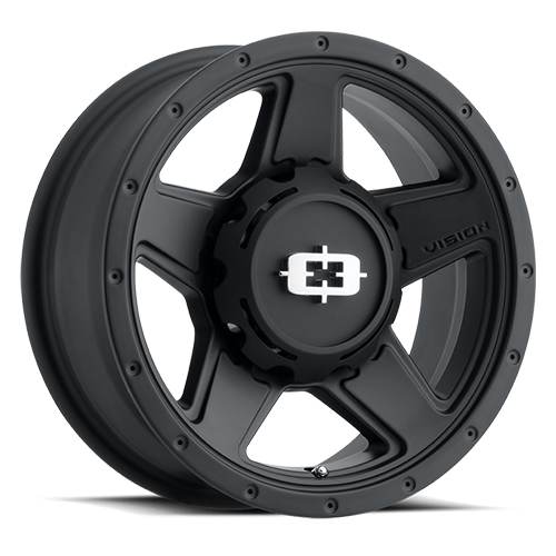 16x6 Vision 390 Empire Satin Black Wheel 6x5.5 Bolt Pattern 0mm Offset