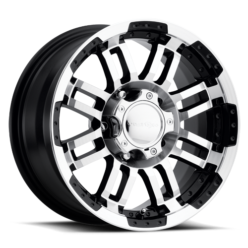 16x6 Vision 375 Warrior Gloss Black Machined Face Wheel 6x5.5 Bolt Pattern 0mm Offset