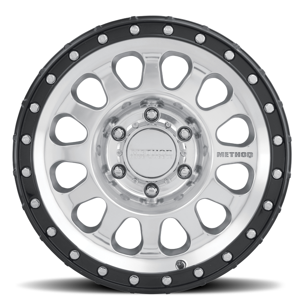 17x8 5 method race wheels mr315 polished with black wheel 6x5.5 bolt pattern 0mm offset