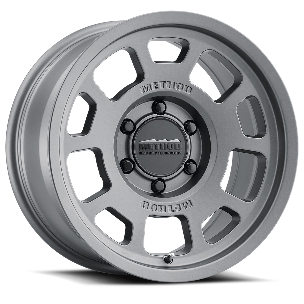 17x8 5 method race wheels mr705 bead grip titanium wheel 6x5.5 bolt pattern 0mm offset