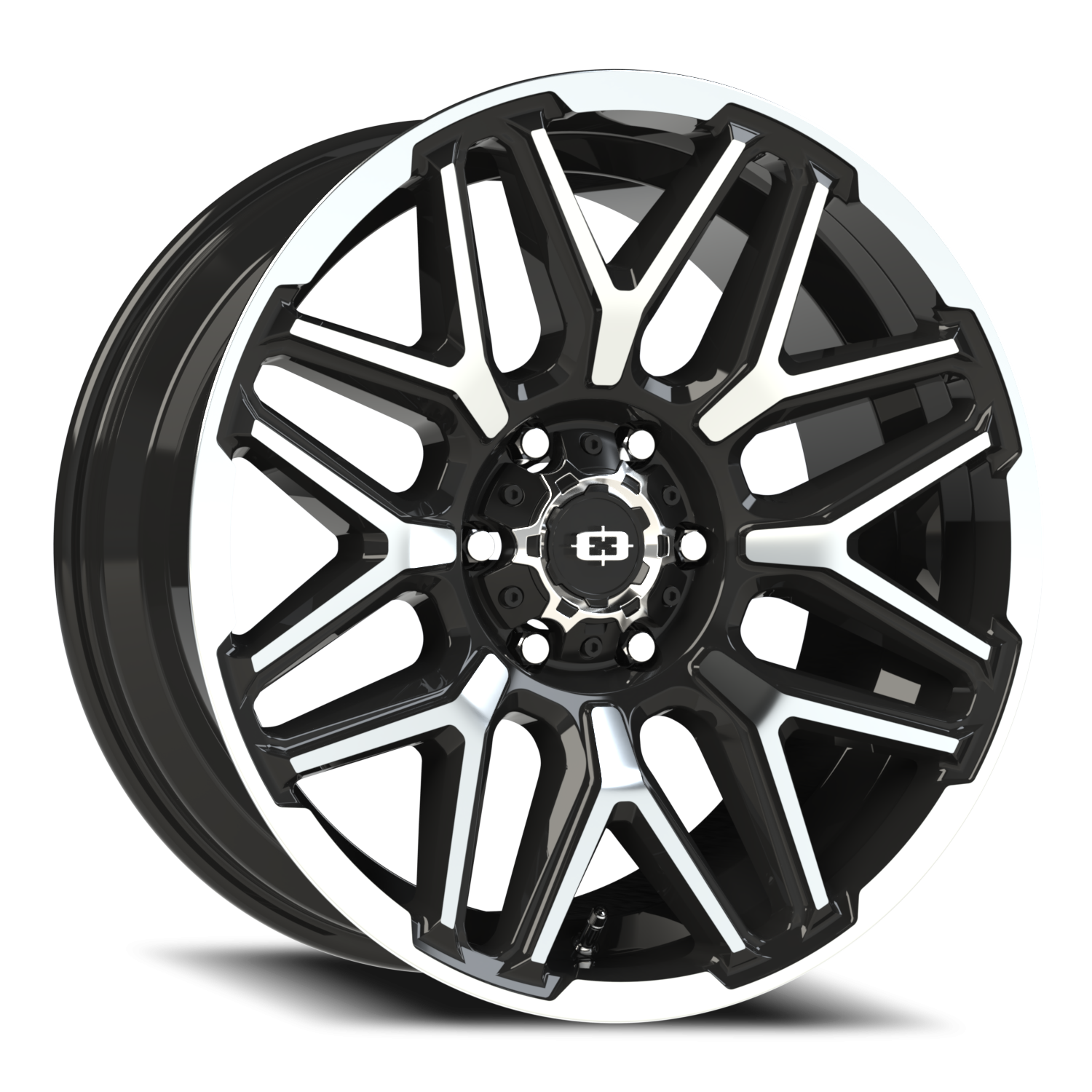 20x9 Vision 305 Rekluse Gloss Black Machined Face and Lip Wheel 6x5.5 Bolt Pattern -12mm Offset