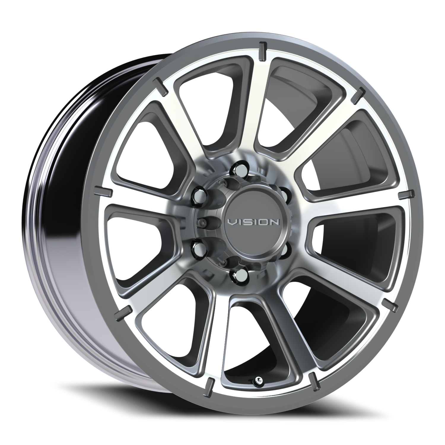 18x9 Vision 353 Turbine Gunmetal Machined Face Wheel 6x5.5 Bolt Pattern 18mm Offset