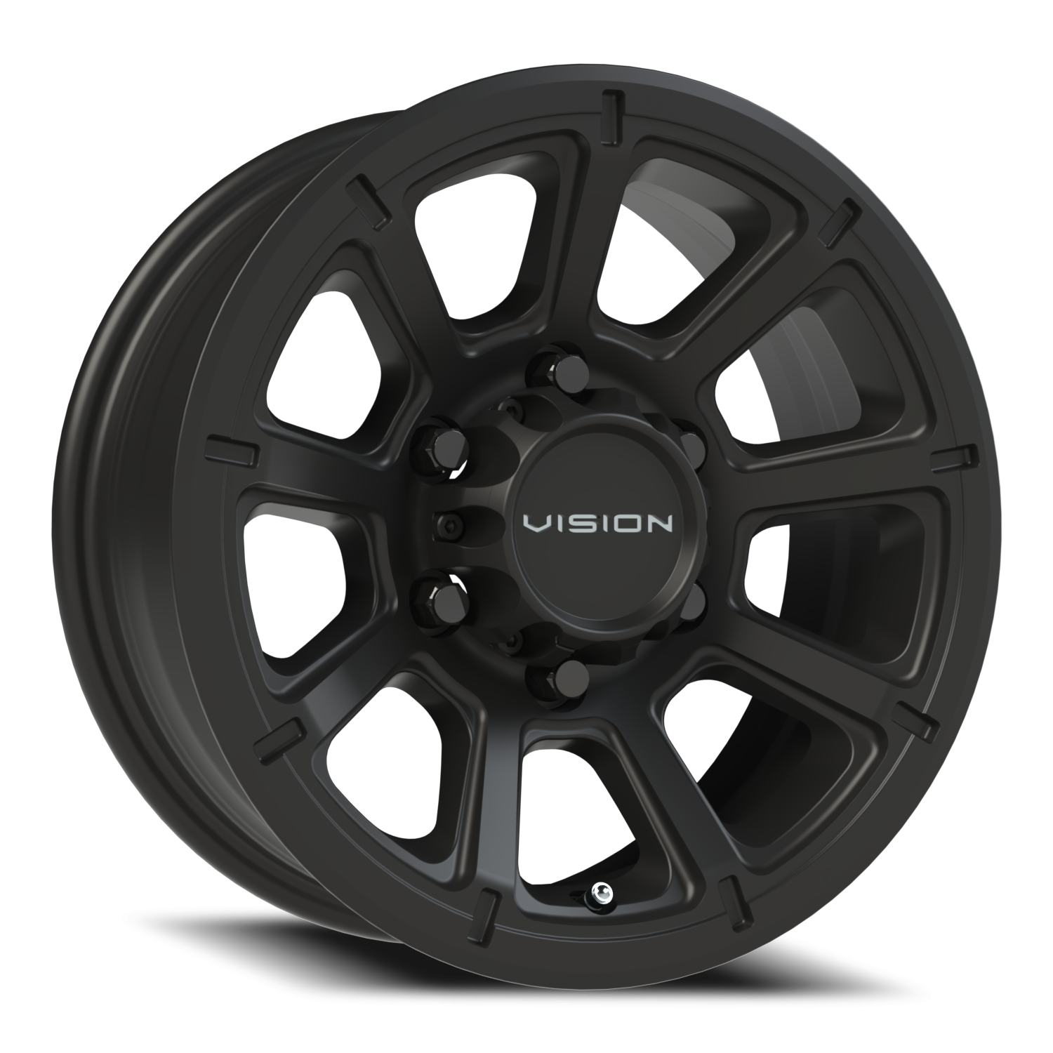 15x6 Vision 353 Turbine Matte Black Wheel 6x5.5 Bolt Pattern 0mm Offset