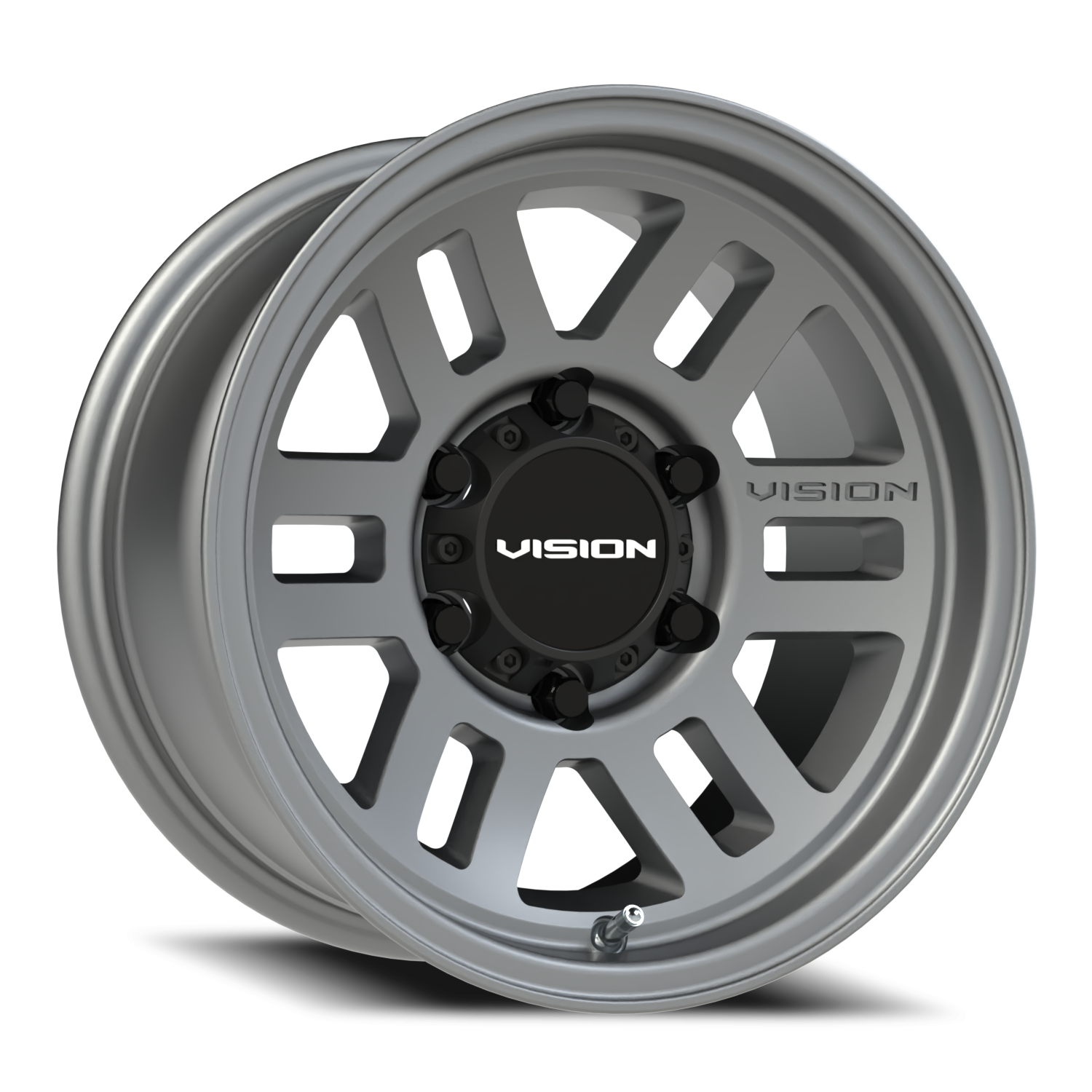 15x7.5 Vision 355 Overland Satin Grey Wheel 6x5.5 Bolt Pattern -12mm Offset
