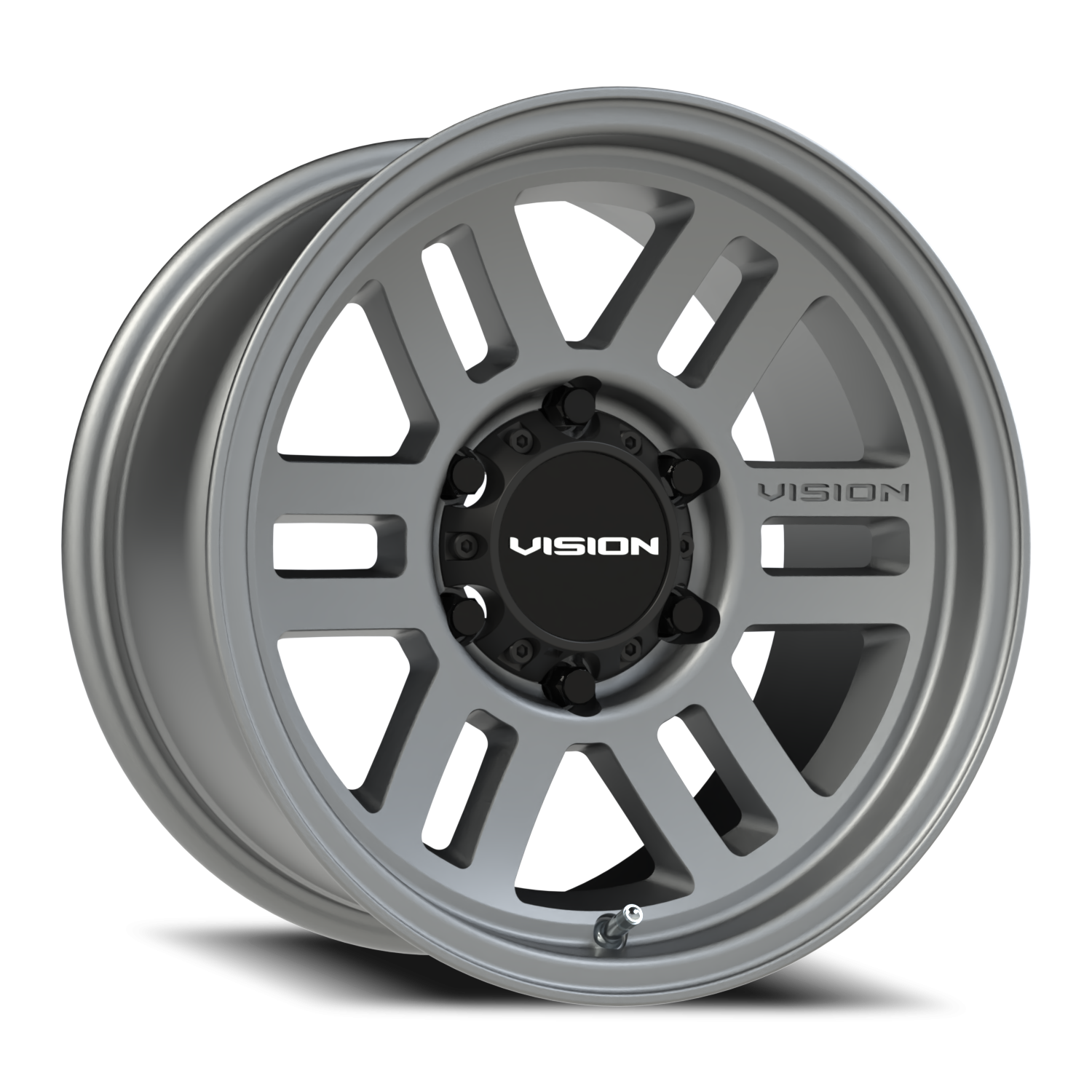 16x8 Vision 355 Overland Satin Grey Wheel 6x5.5 Bolt Pattern 0mm Offset