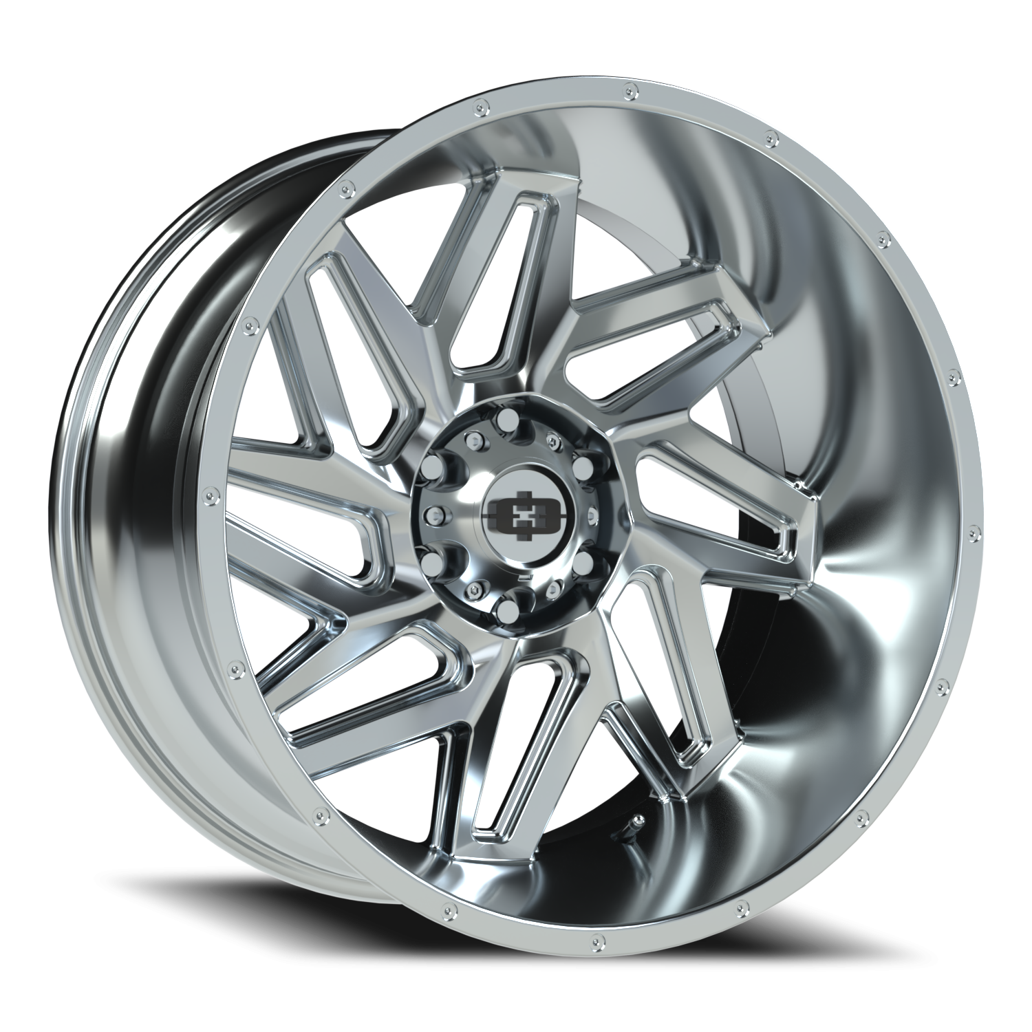 22x12 Vision 361 Spyder Chrome Wheel 6x5.5 Bolt Pattern -57mm Offset