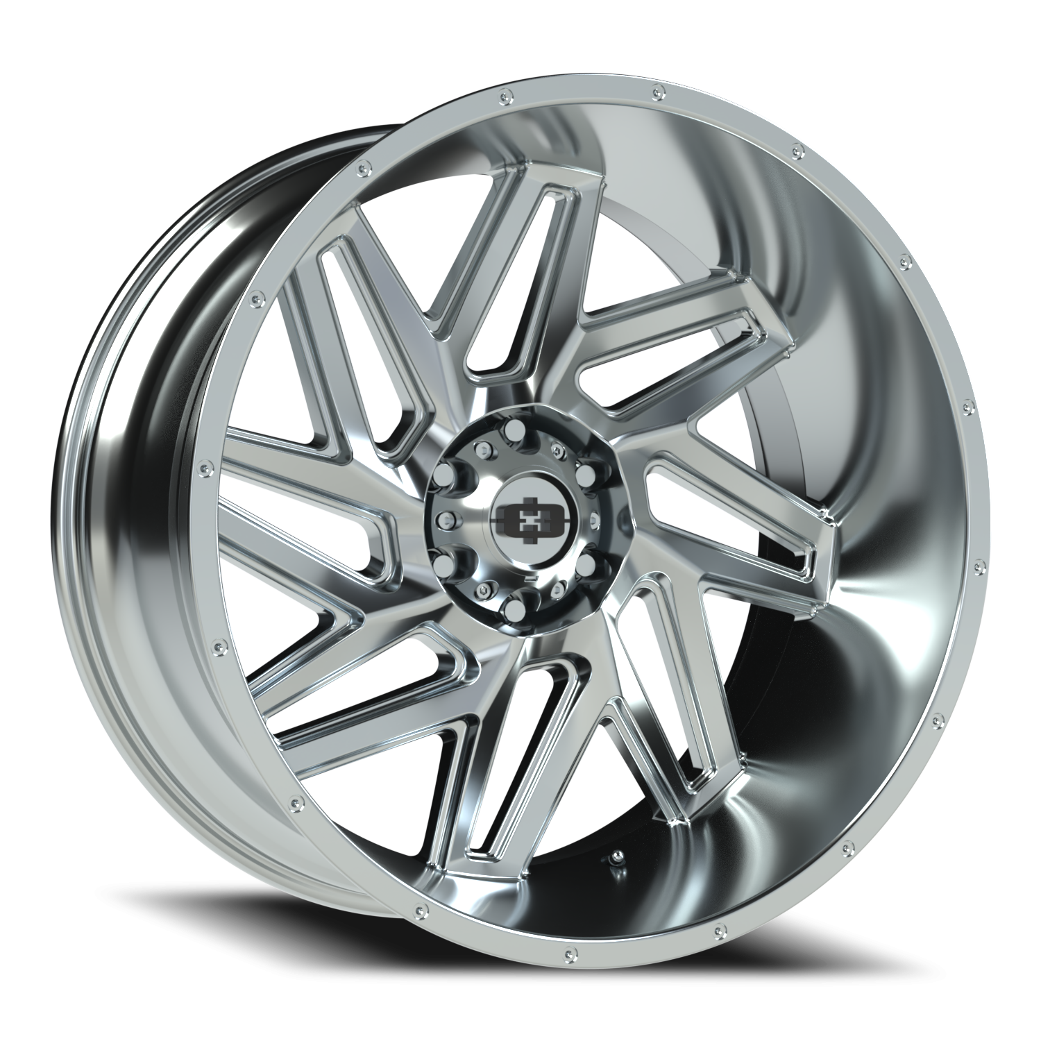 24x12 Vision 361 Spyder Chrome Wheel 6x5.5 Bolt Pattern -57mm Offset