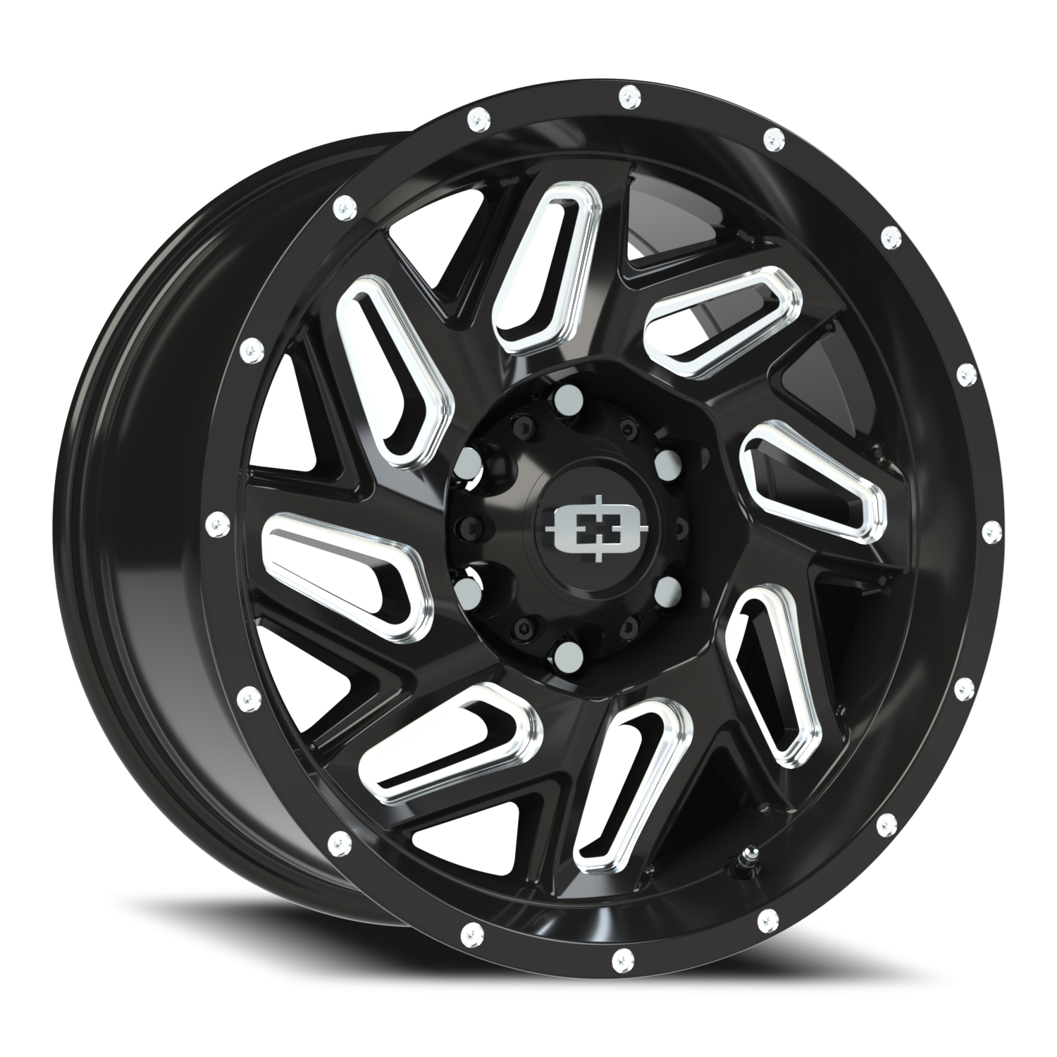 17x9 Vision 361 Spyder Gloss Black Milled Spoke Wheel 6x5.5 Bolt Pattern 12mm Offset