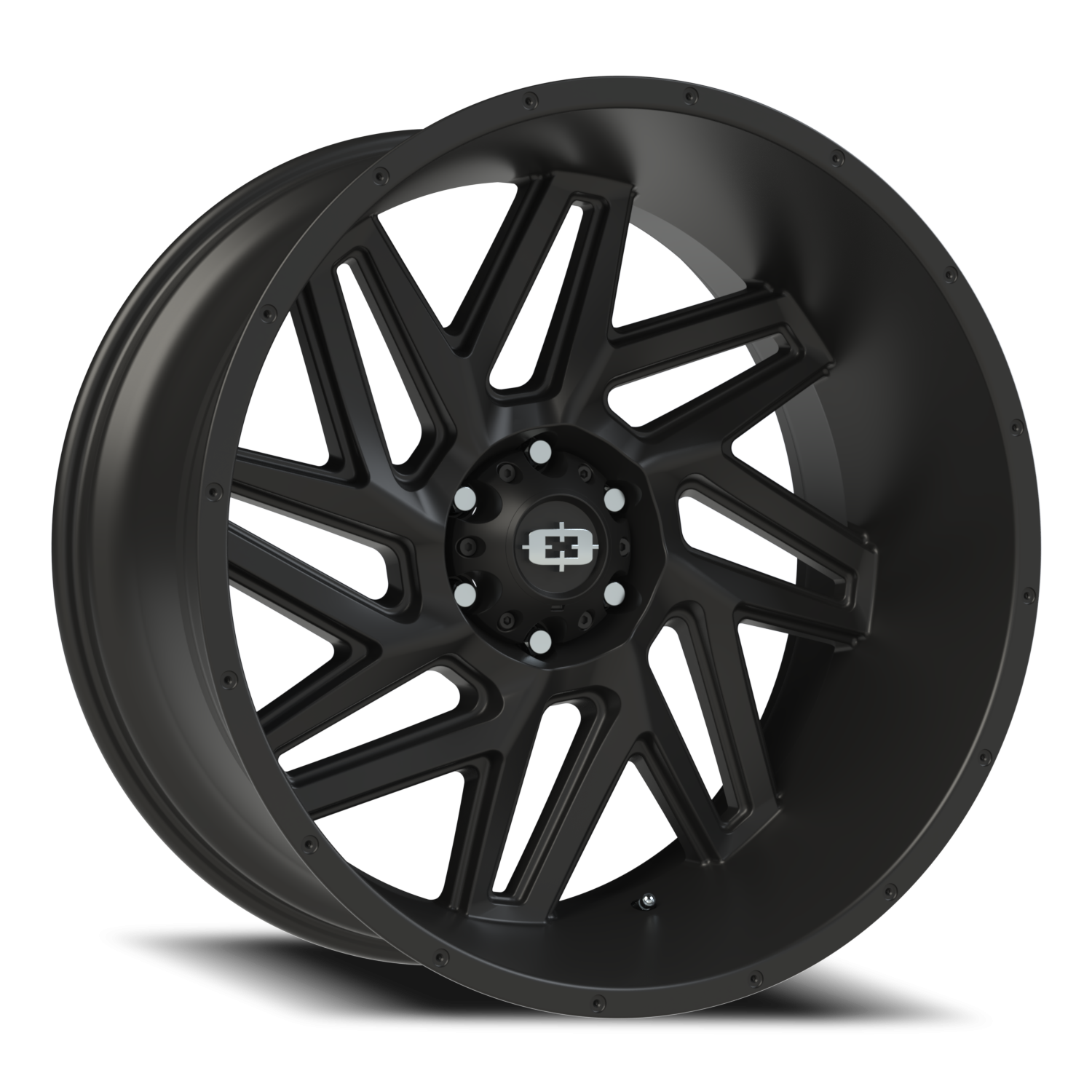 24x12 Vision 361 Spyder Satin Black Wheel 6x5.5 Bolt Pattern -57mm Offset