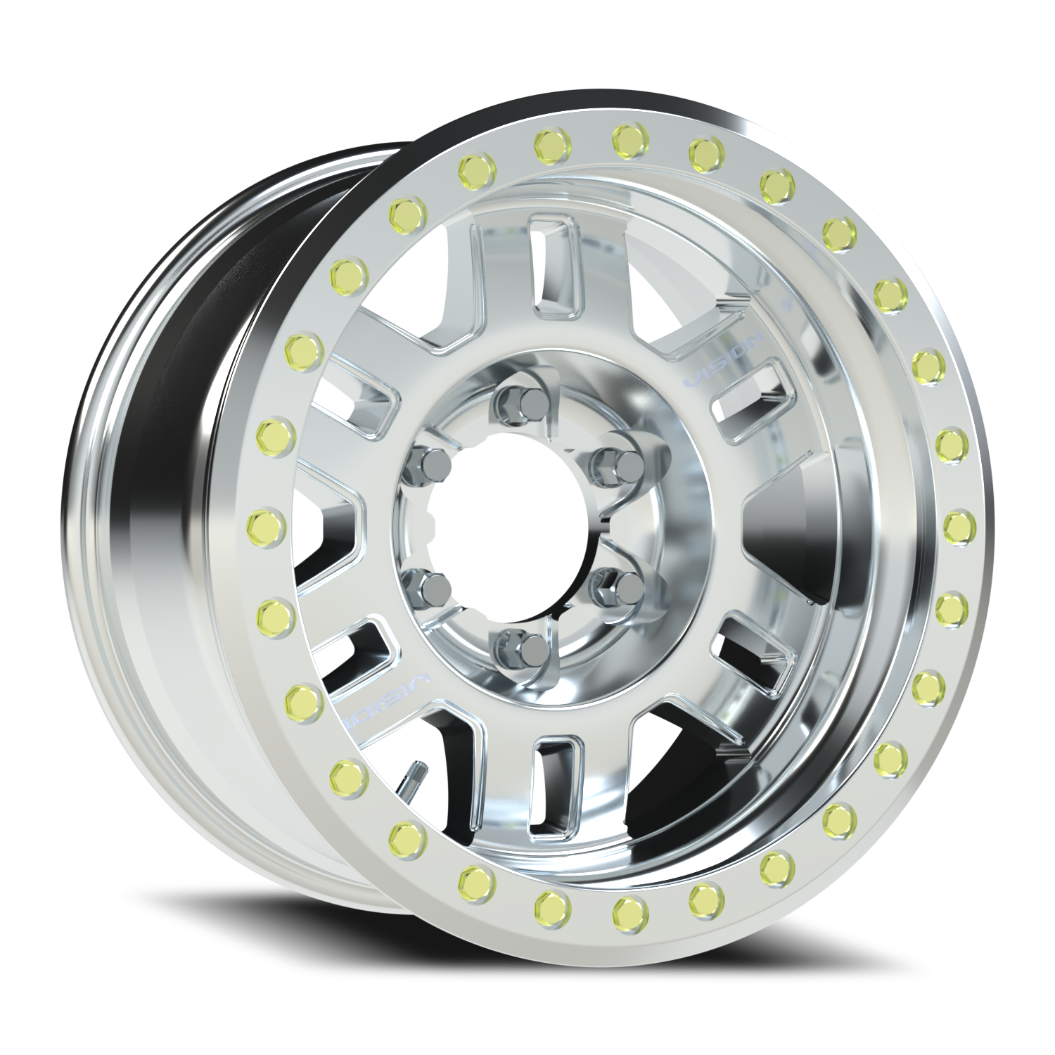 17x9.5 Vision 398 Manx Beadlock Machined Wheel 6x5.5 Bolt Pattern -44mm Offset