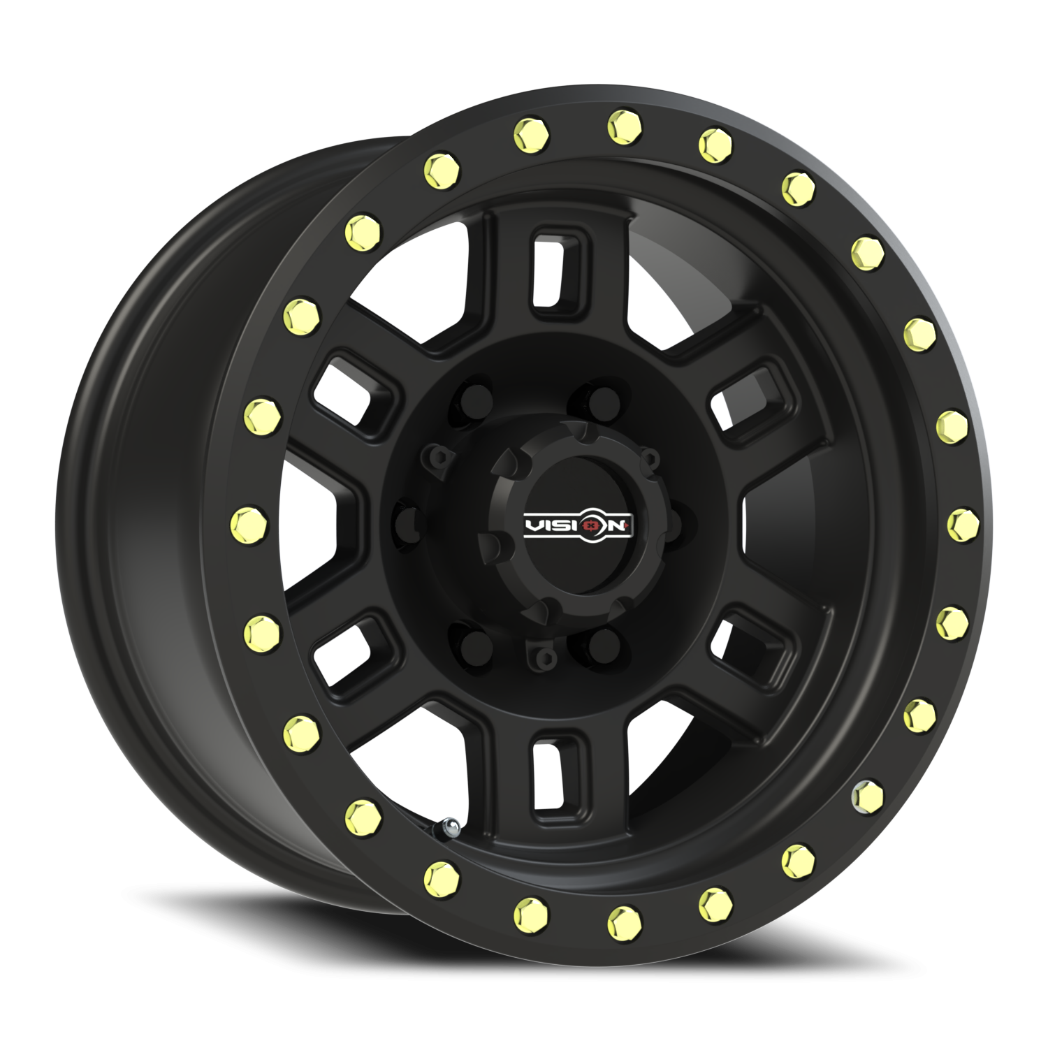 15x8 Vision 398 Manx Matte Black Wheel 6x5.5 Bolt Pattern -19mm Offset