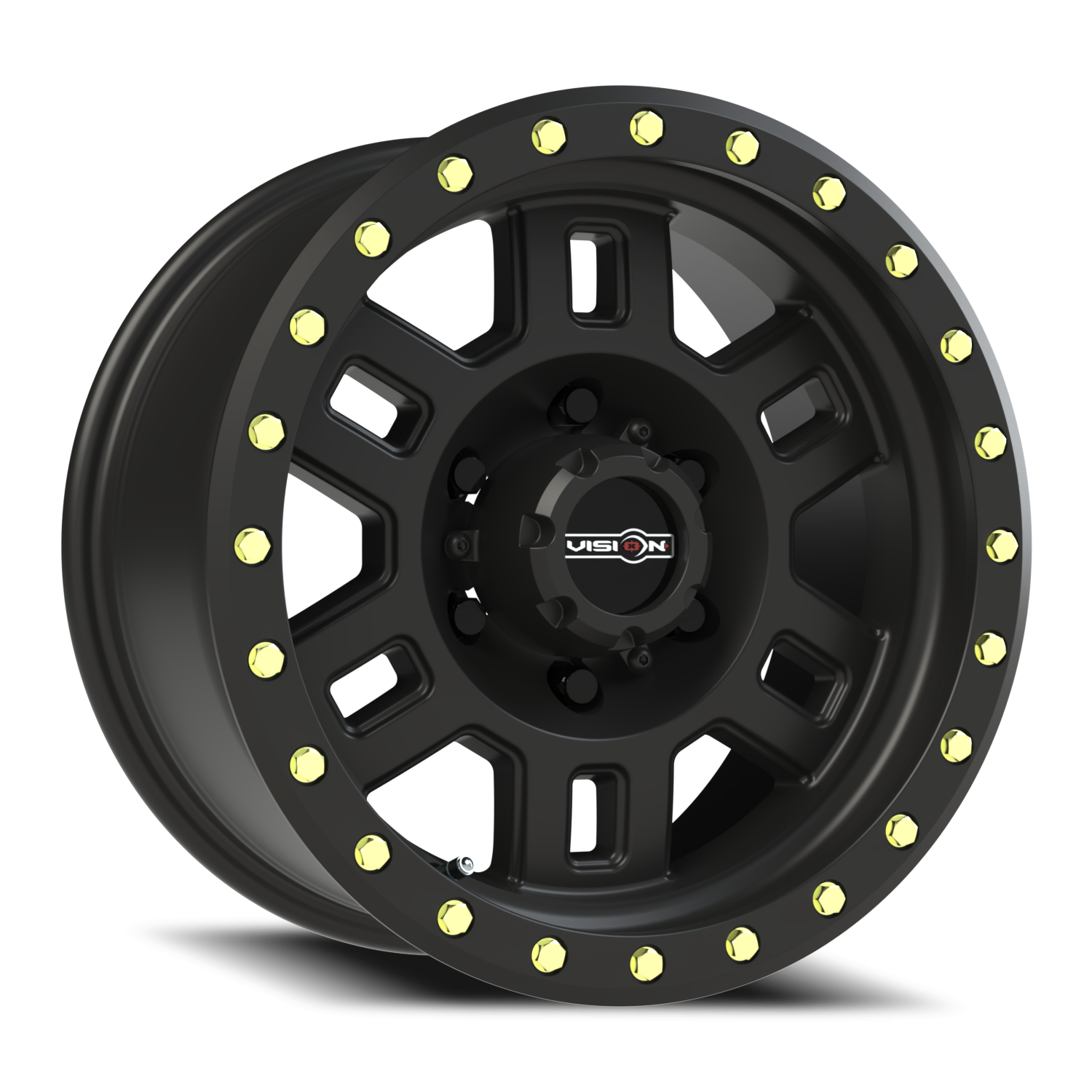 16x8 Vision 398 Manx Matte Black Wheel 6x5.5 Bolt Pattern 0mm Offset