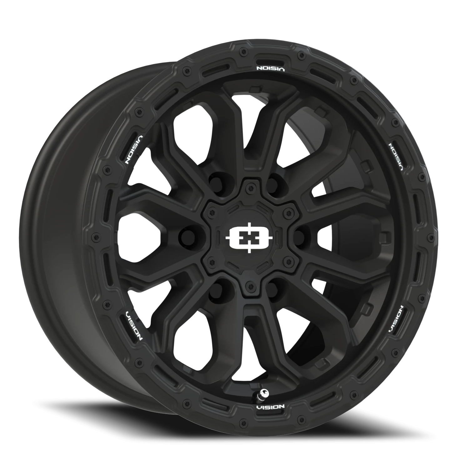 16x8 Vision 405 Korupt Satin Black Wheel 6x5.5 Bolt Pattern 0mm Offset