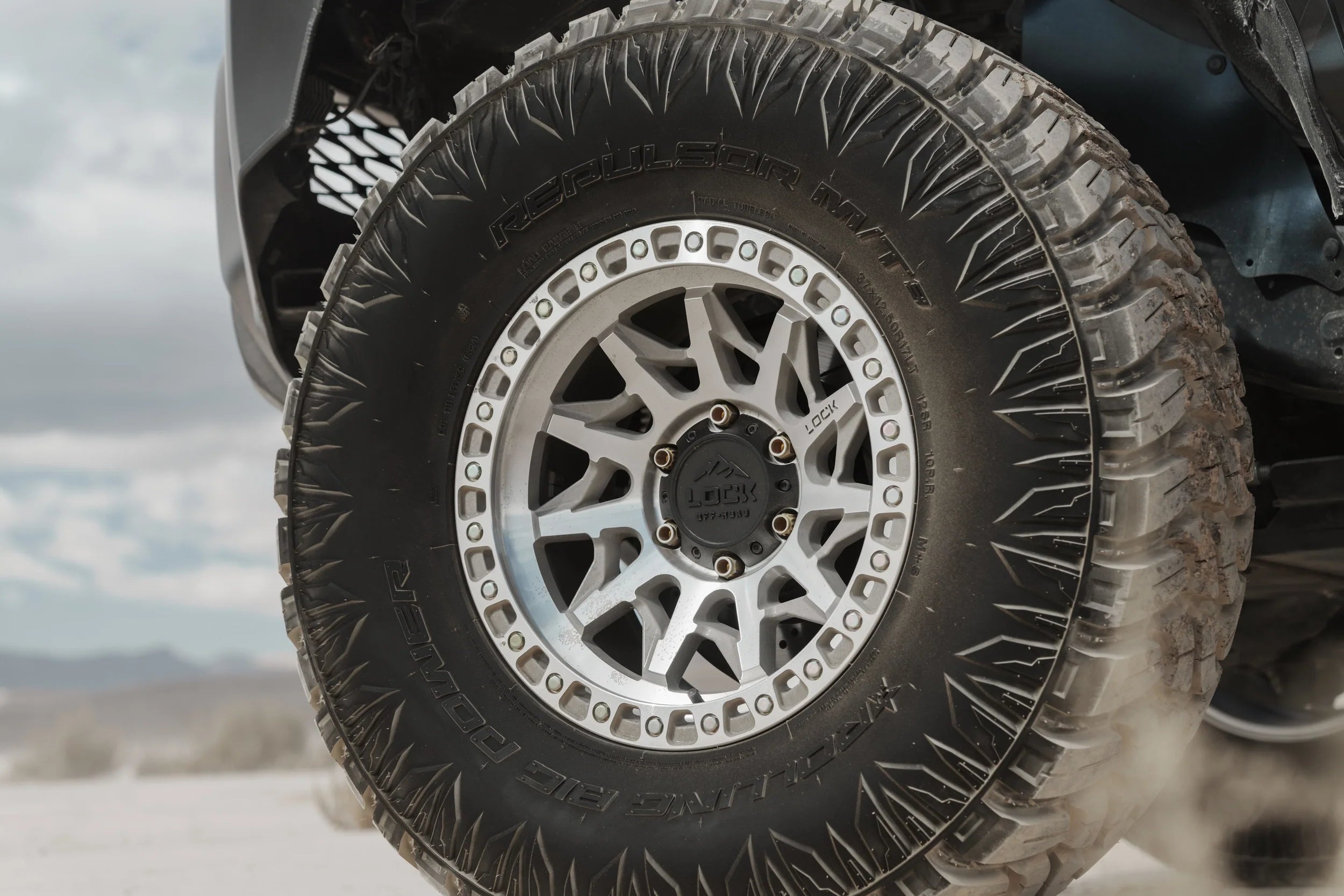 17x9 Lock Off-Road Lunatic Machined Clear Coat Wheel 6x5.5 Bolt Pattern -12mm Offset