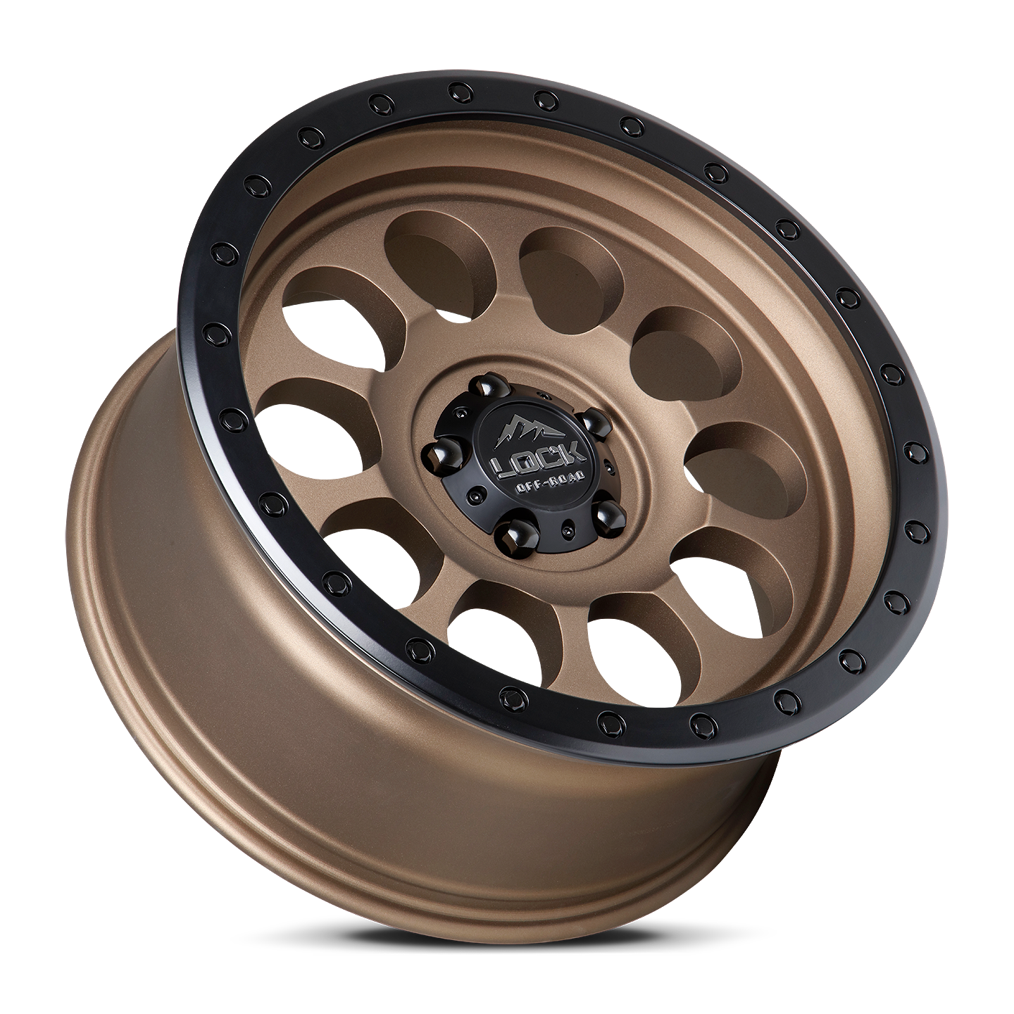 17x9 lock off-road 50cal matte desert bronze w matte black ring wheel 6x5.5 bolt pattern 12mm offset