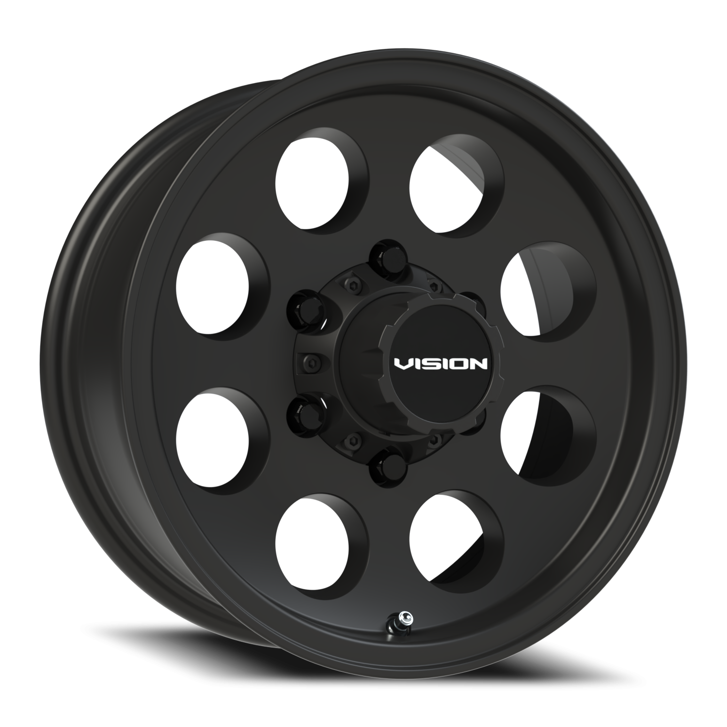 15x6 Vision 56V Midway Satin Black Wheel 6x5.5 Bolt Pattern 0mm Offset