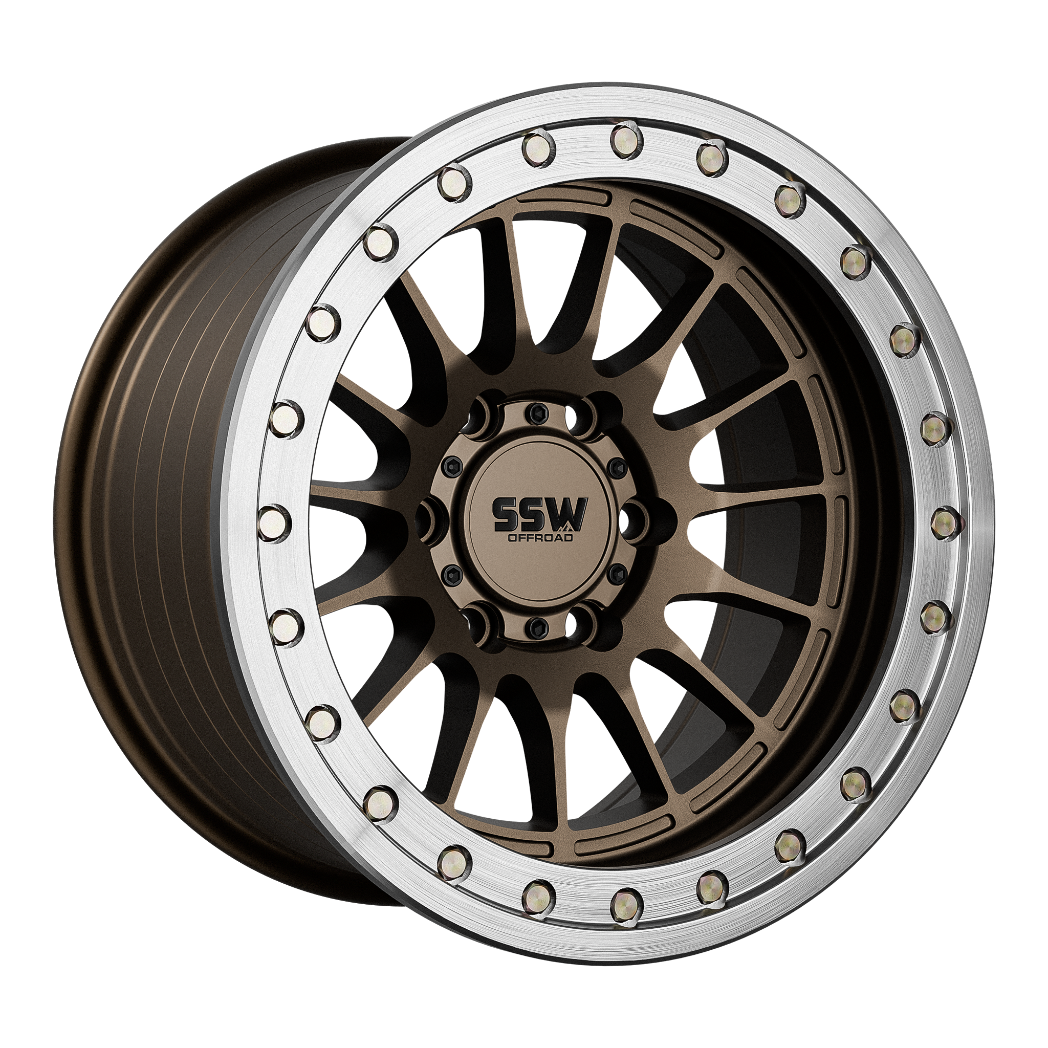 17x9 SSW Offroad Dakar Beadlock Matte Bronze Wheel 6x5.5 Bolt Pattern -25 mm Offset